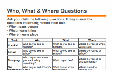 Who What Where Questions