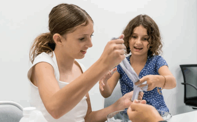 Two Kids Undergoing Sensory Therapy
